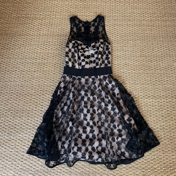 Milly | Lace Overlay Fit & Flare Dress - Picture 3 of 8